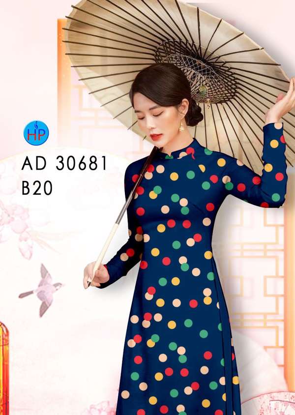 Vải Áo Dài Chấm Bi AD 30681 36